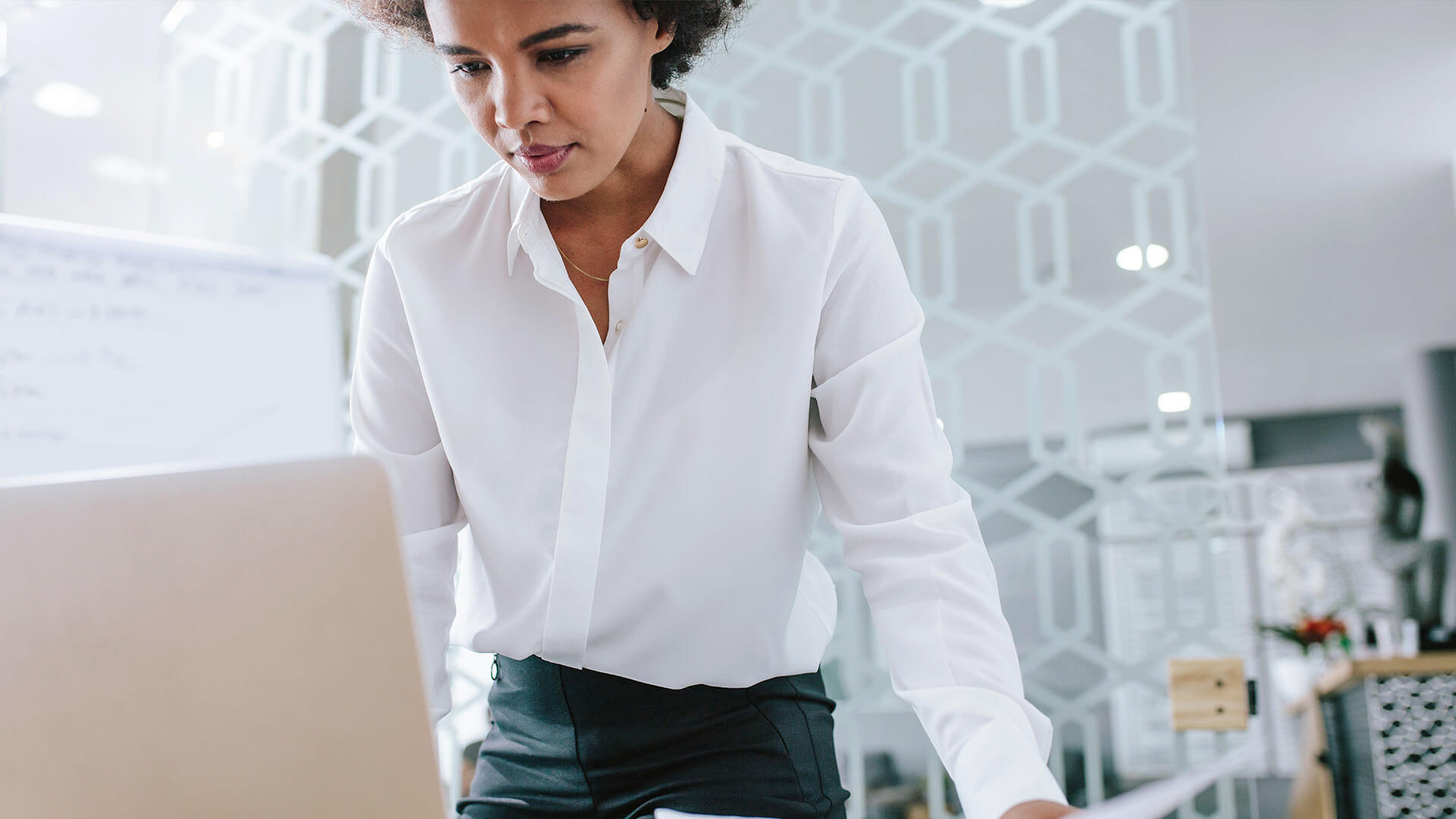 woman working with laptop