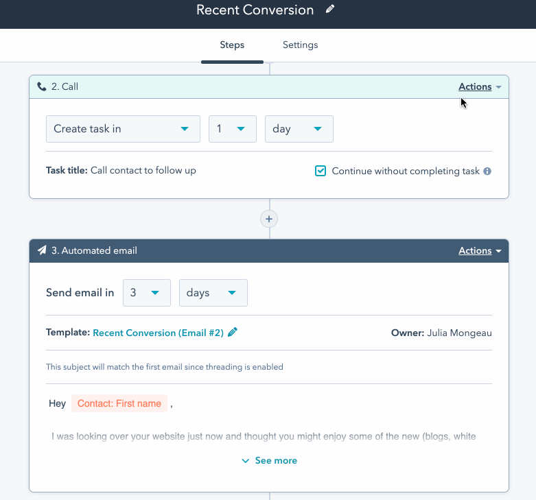 Hubspot sequences