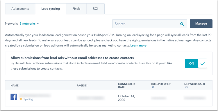 Facebook広告アカウントをhubspotに接続する Facebook広告アカウントをhubspotに接続する