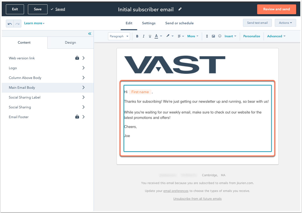 hubspot email