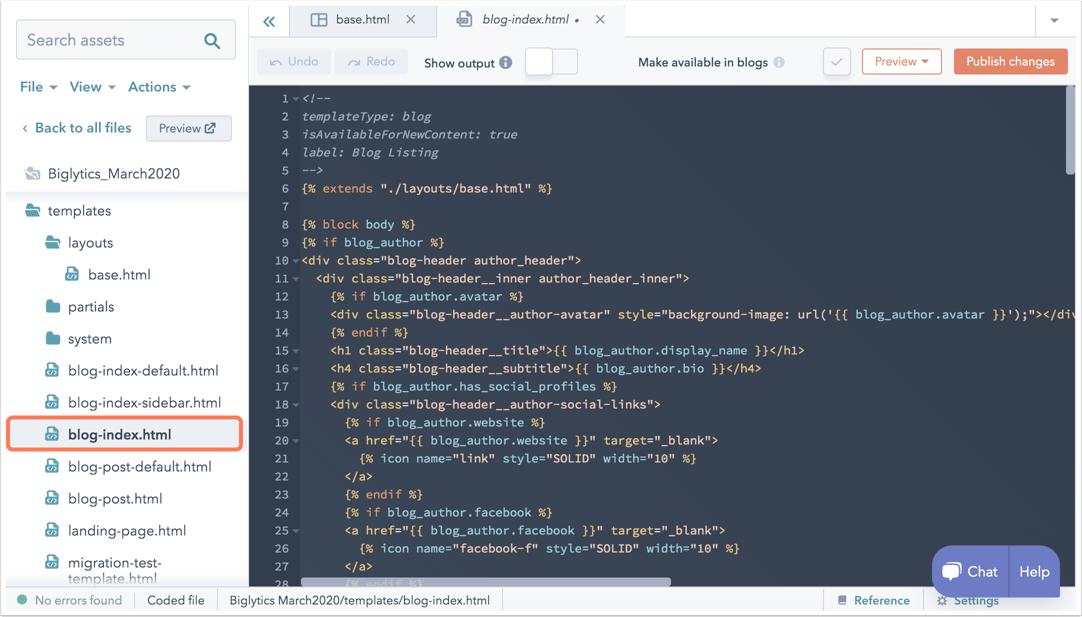 Review your HubSpot template setup