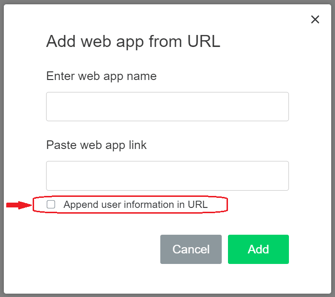 Appending User Information in Web App URL