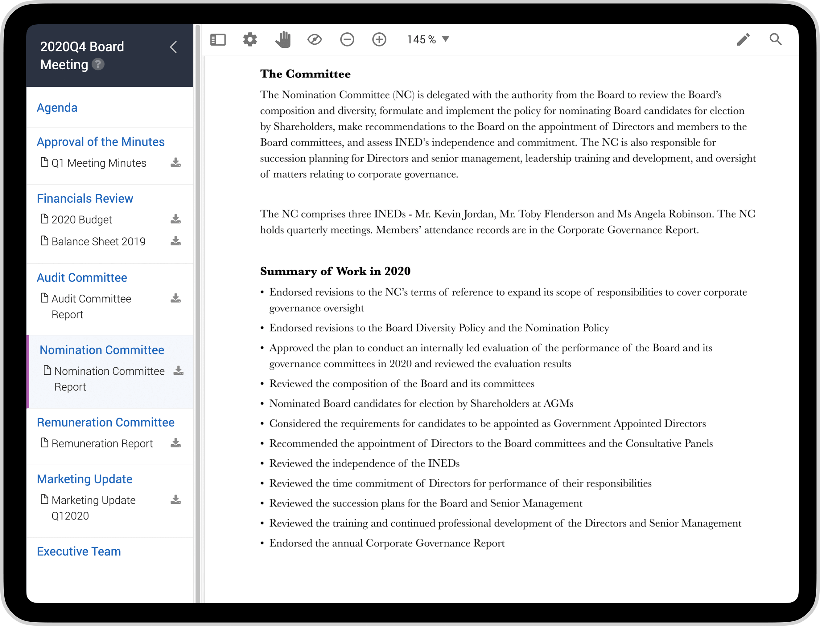Designed to transform board meetings for Board Members and Chairpersons