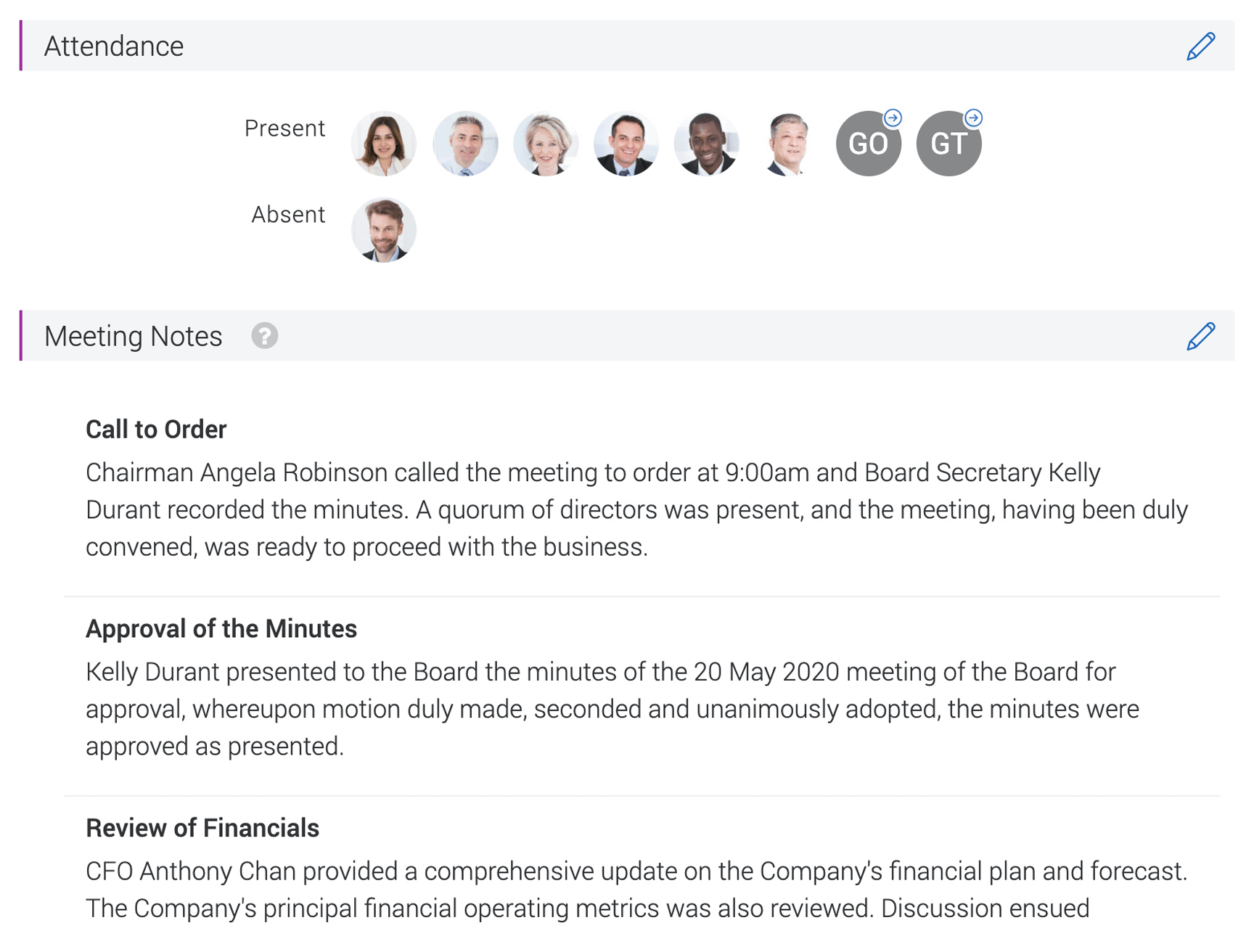 Simple board meetings management for Company Secretaries and Administrators