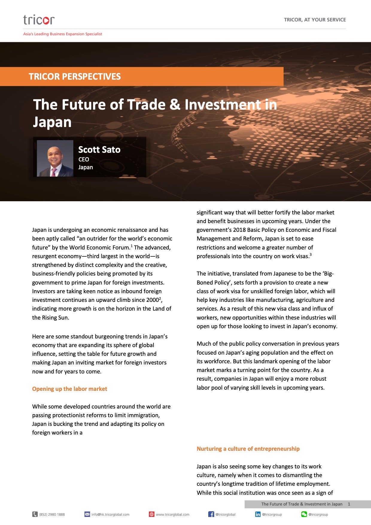 Perspectives - The Future of Trade & Investment in Japan - JP - Scott Sato