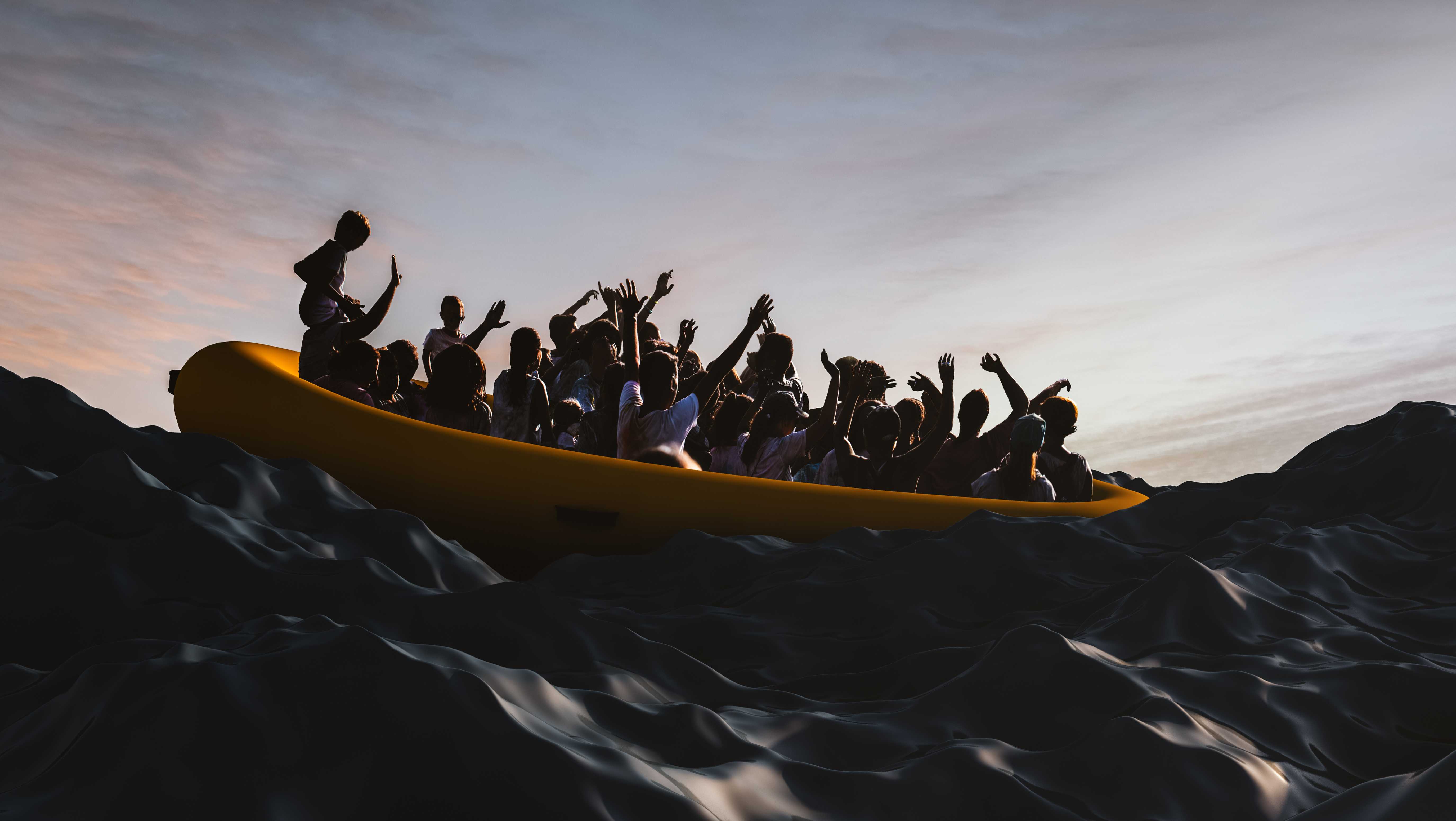 Illegal Migrant overcrowded boat Illegal Migrant overcrowded boat