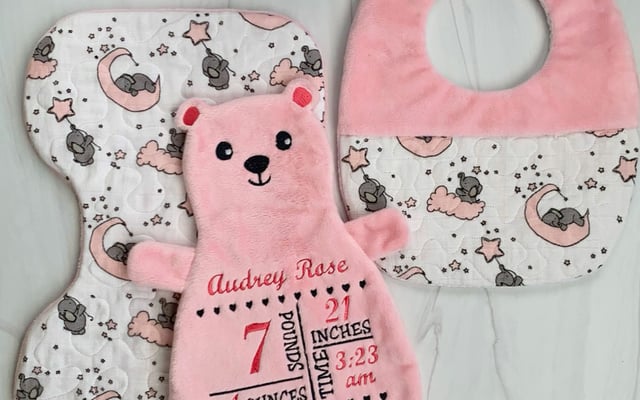 Darling Bear-Themed Baby Projects to Embroider and Sew in Cuddle® Minky Fabric