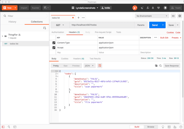 Using Postman to craft a GET request