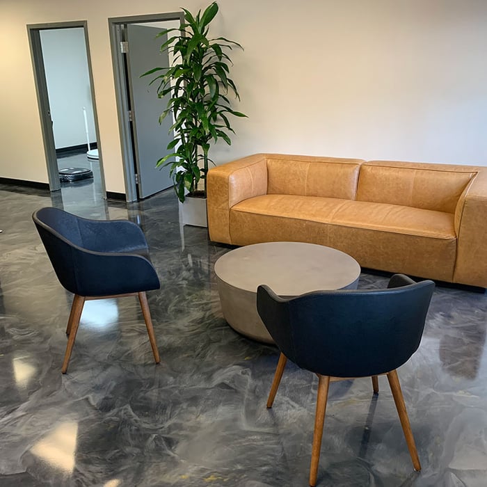 blackand silver metallic epoxy floor coating