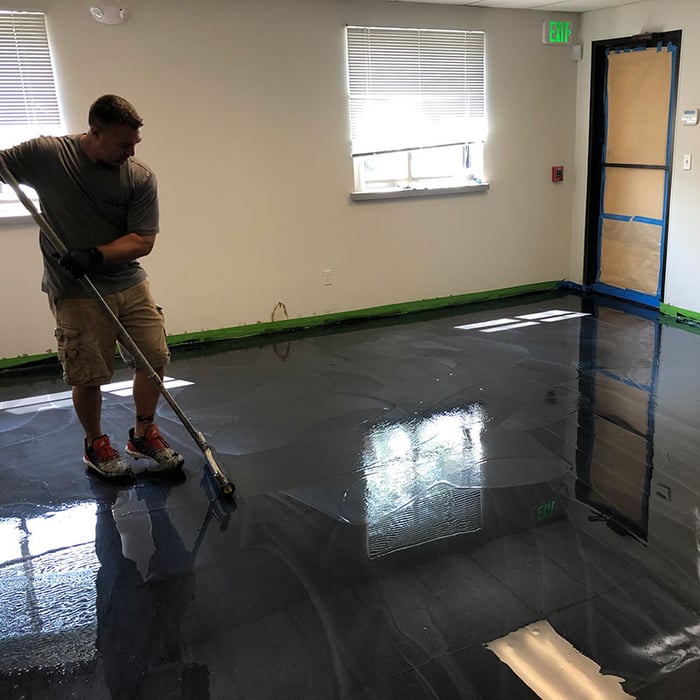 metallic epoxy application photo