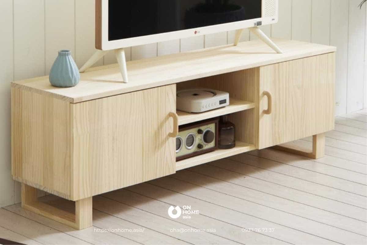 Tủ đựng tivi bằng gỗ sồi đơn giản