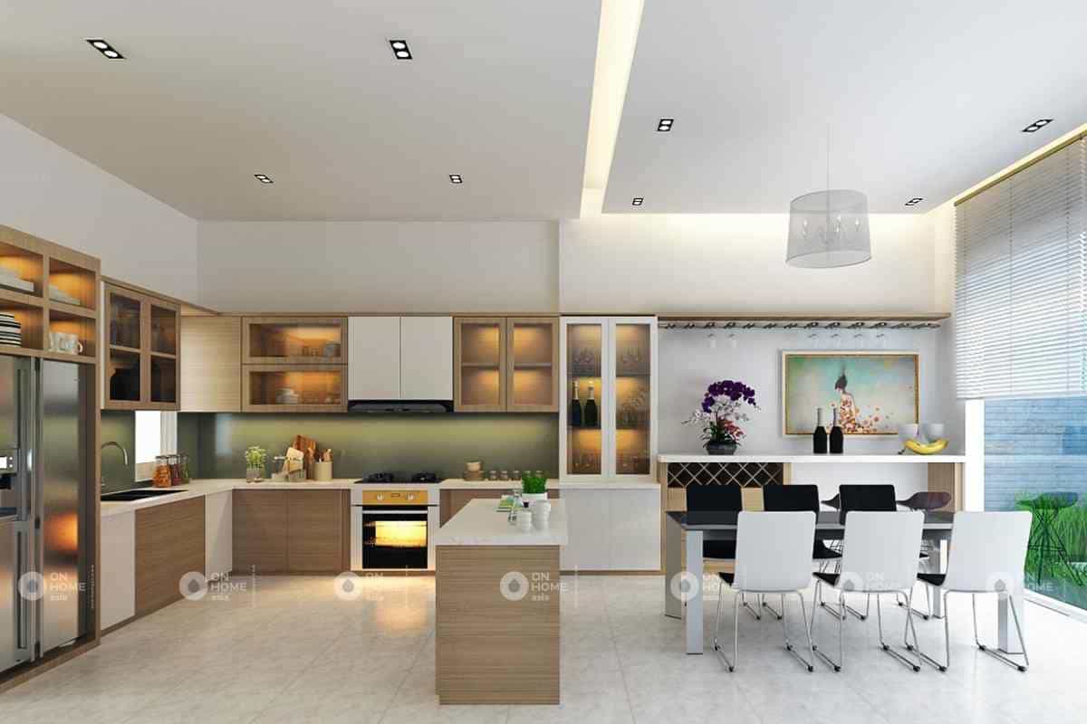 phòng bếp của mẫu thiết kế nội thất nhà phố 90m2