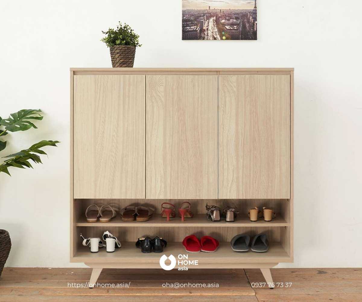 Tủ gỗ để giày dép thiết kế hiện đại, thanh lịch