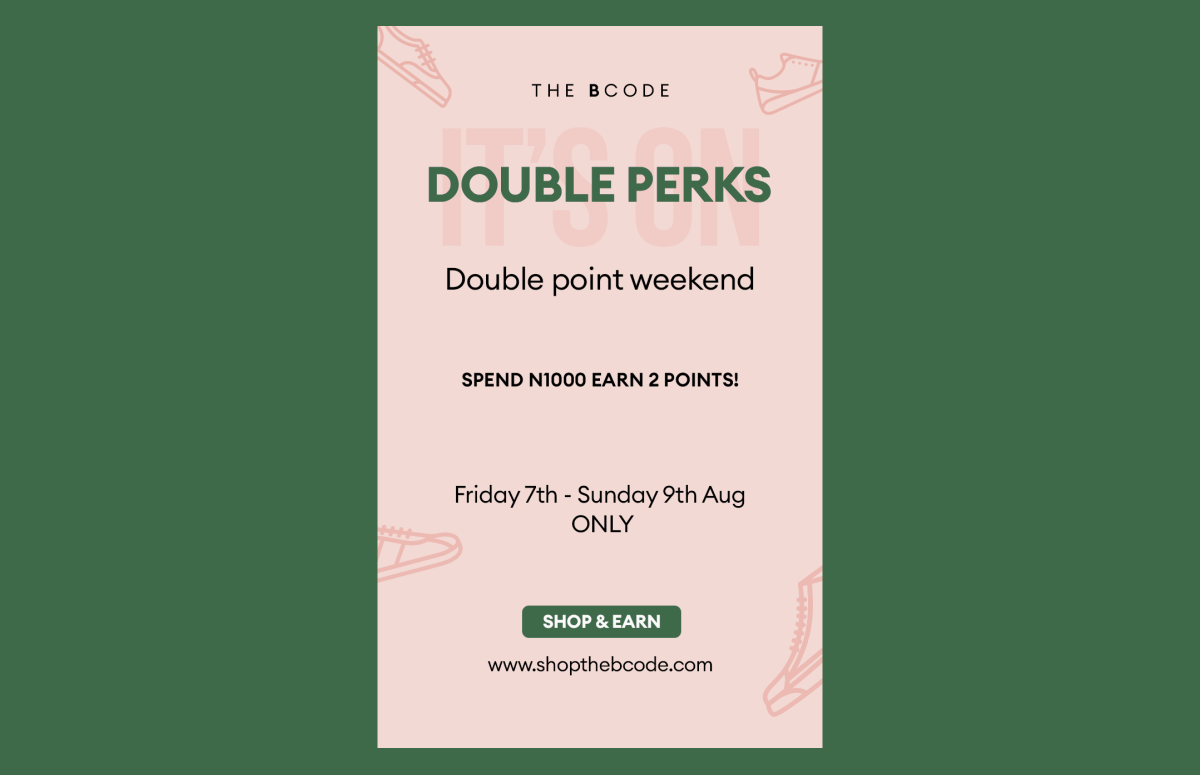 bCODE's double points email campaign