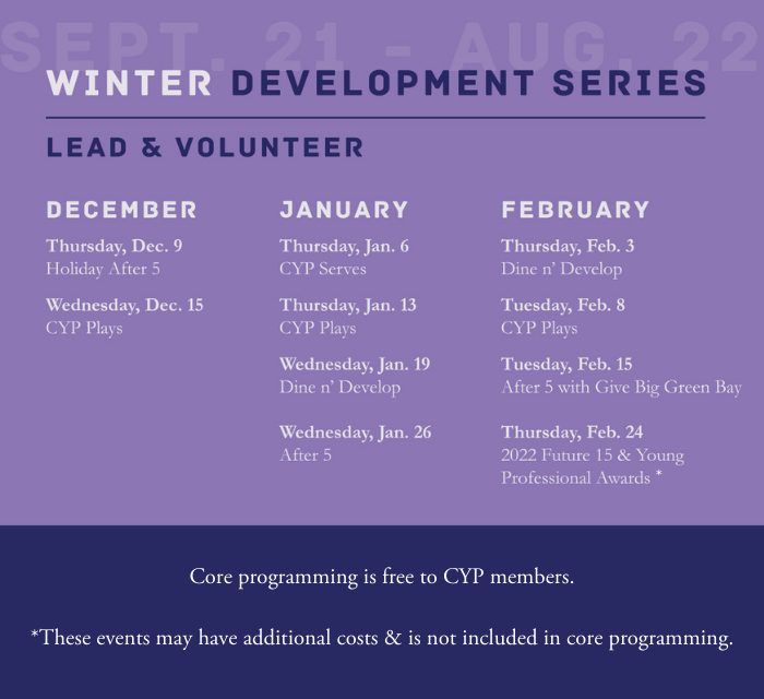 Current Young Professionals winter 2021-22 development series calendar