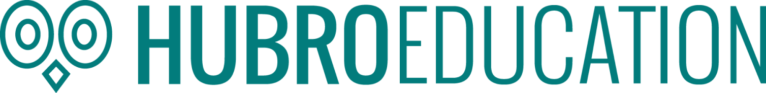 Hubro logo horisontal en linje turkis