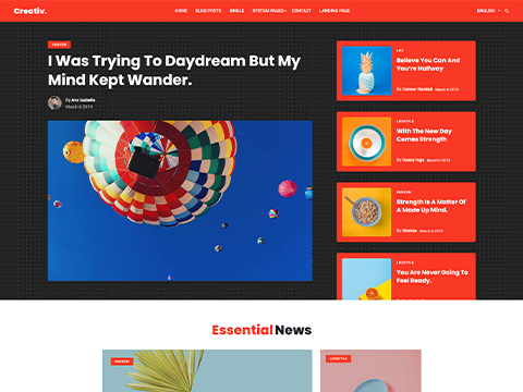 Modern and Unique Design for Magazine and Blog Website