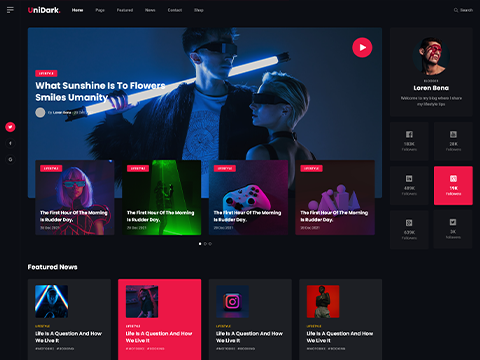 Modern and Unique Design for Magazine and Blog Website