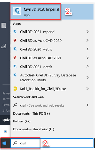 Logging into Autodesk Civil 3D, an Autodesk Software product.