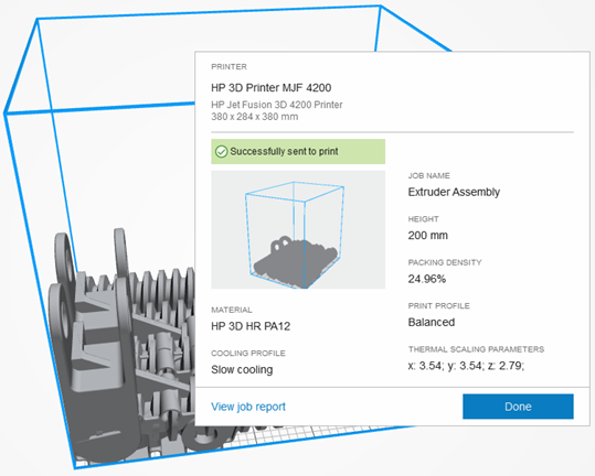 Connecting to a 3D printer with HP Smartstream