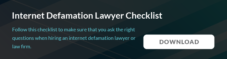 Internet Defamation lawyer Checklist