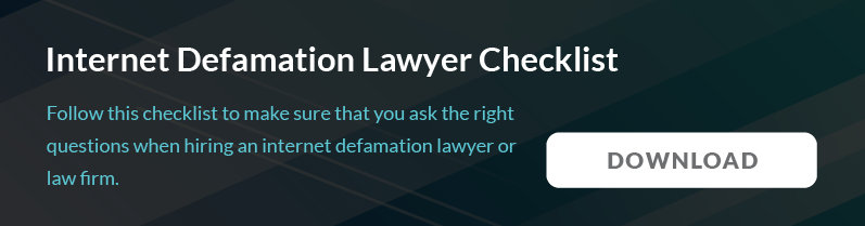 Internet Defamation Lawyer checklist