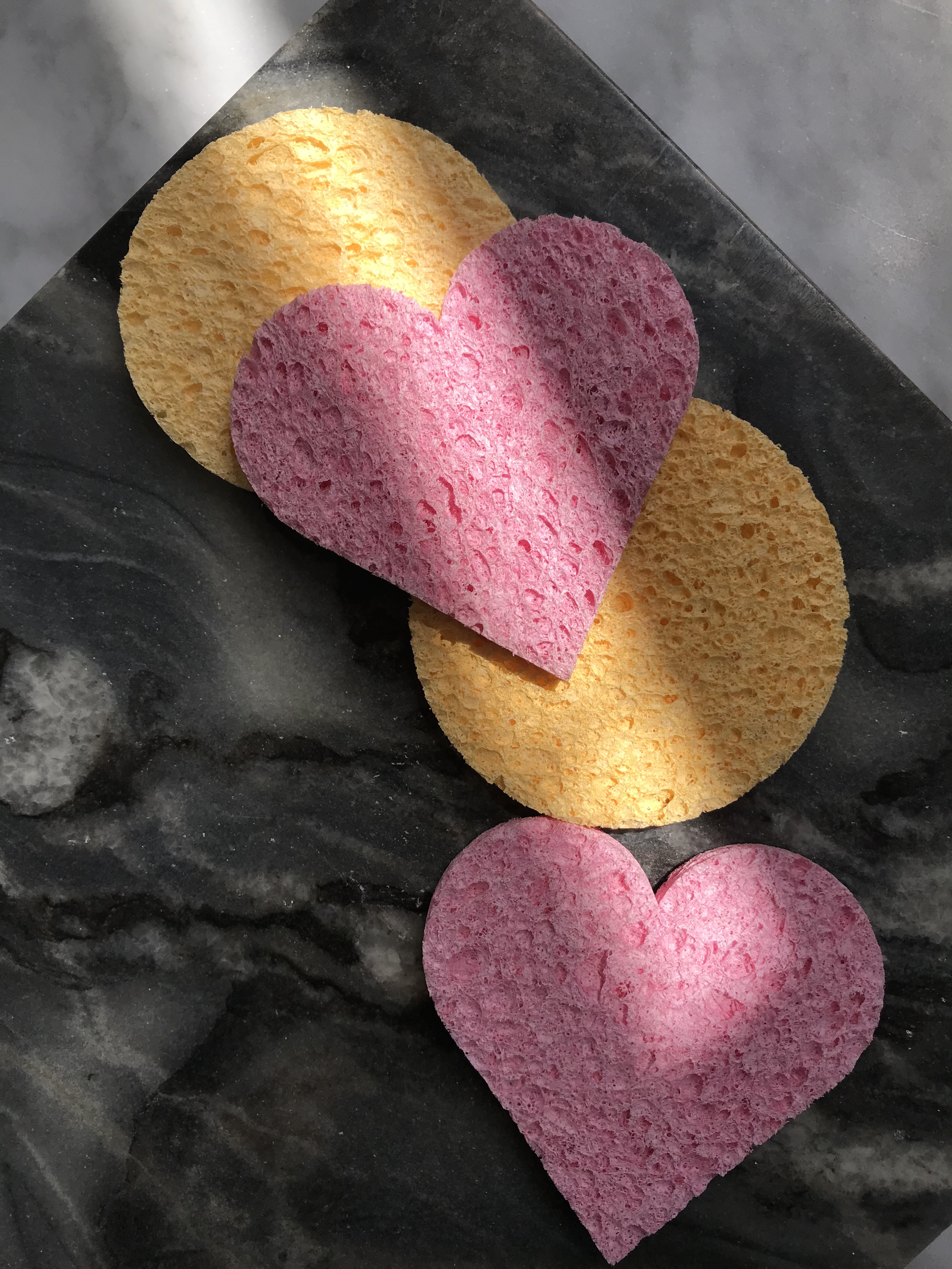 Heart-shaped Cellulose Sponge, Pink