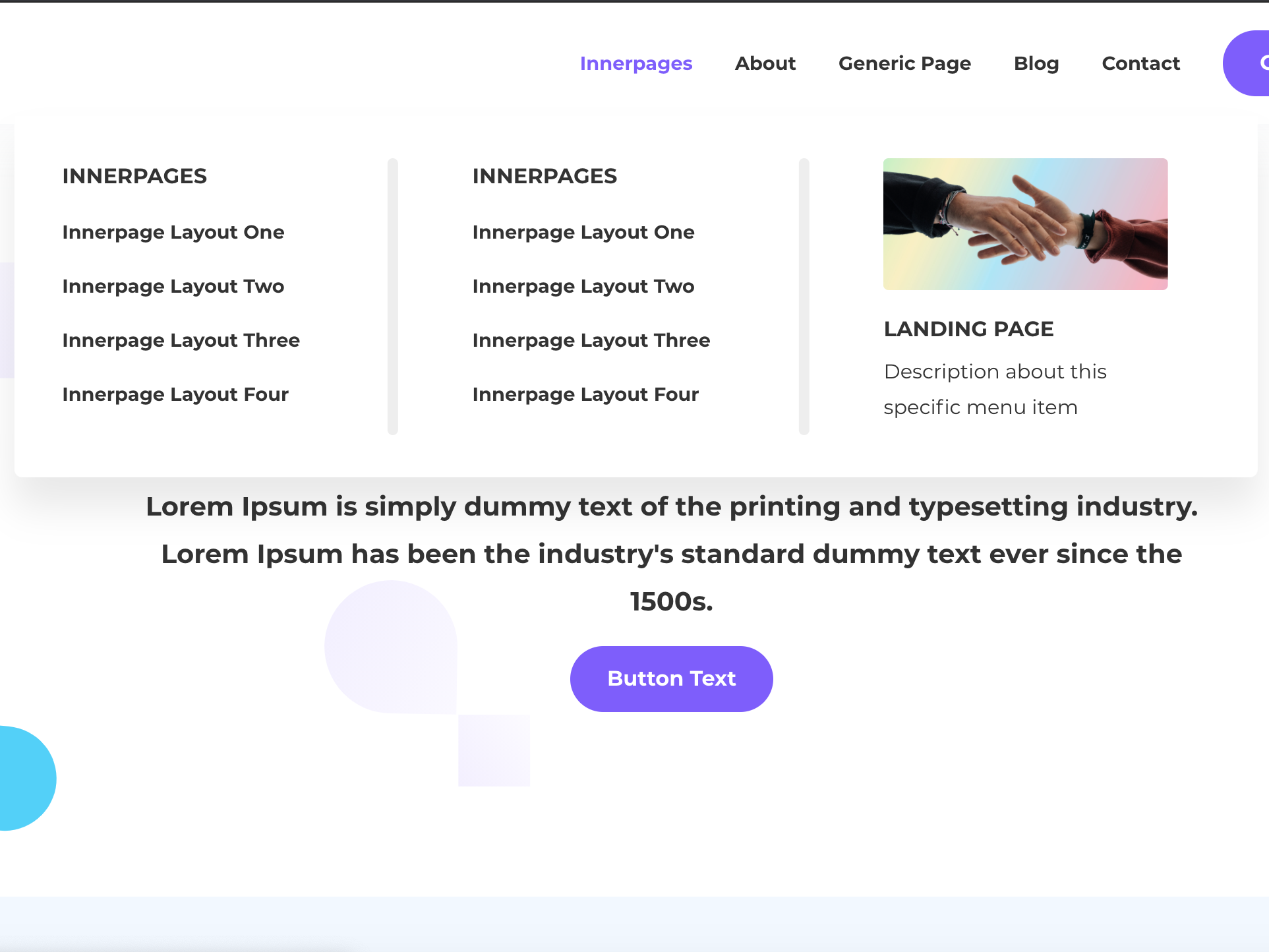 Customizable Mega Menu