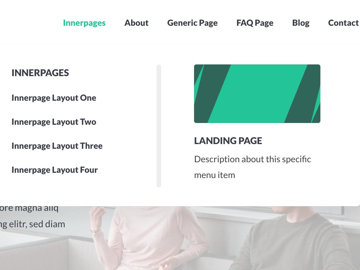 Customizable Mega Menu