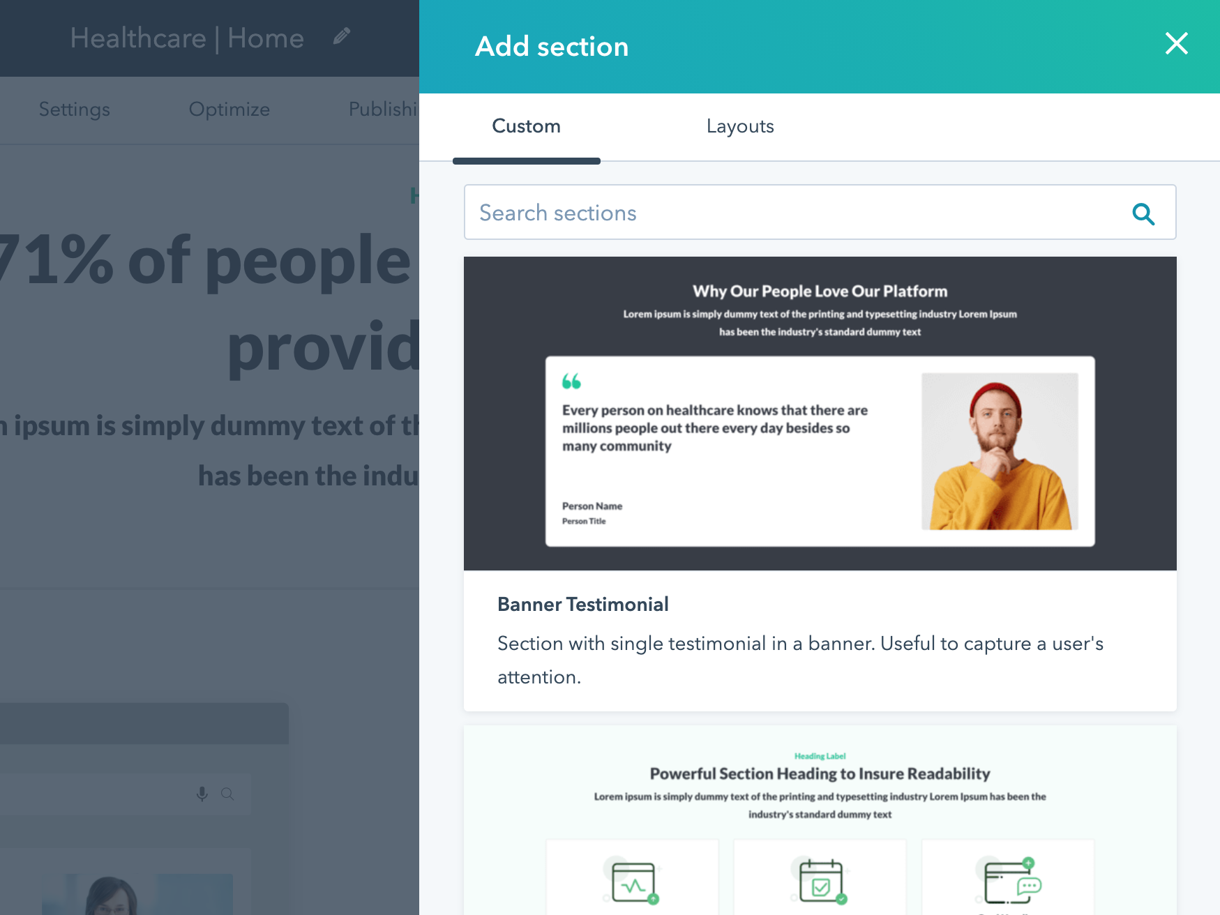 More Than a Dozen Prebuilt Sections