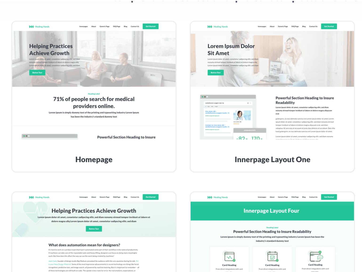 Prebuilt Page Templates