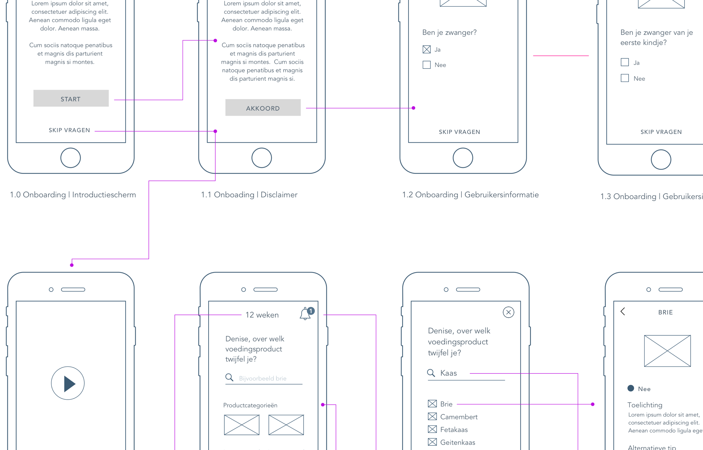 Wireframe zwangerhap