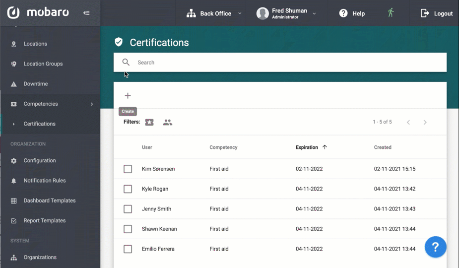 Mobaro certification tool