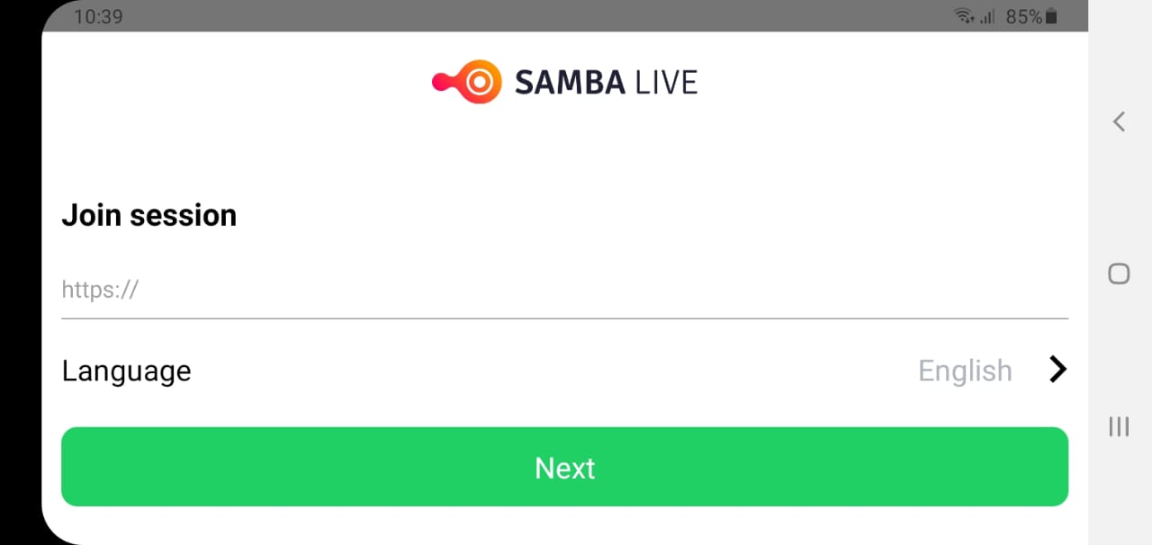 To get started with using the Samba Live Android app