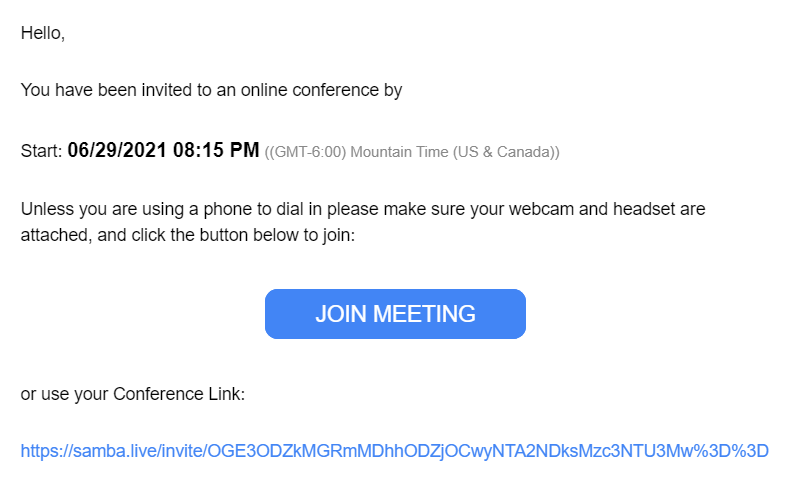 Accessing a Meeting as a Participant