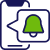 Icono de alerta sobre smartphone
