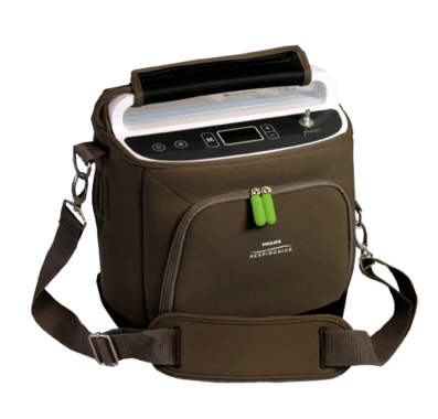 Respironics SimplyGo in carrying case.