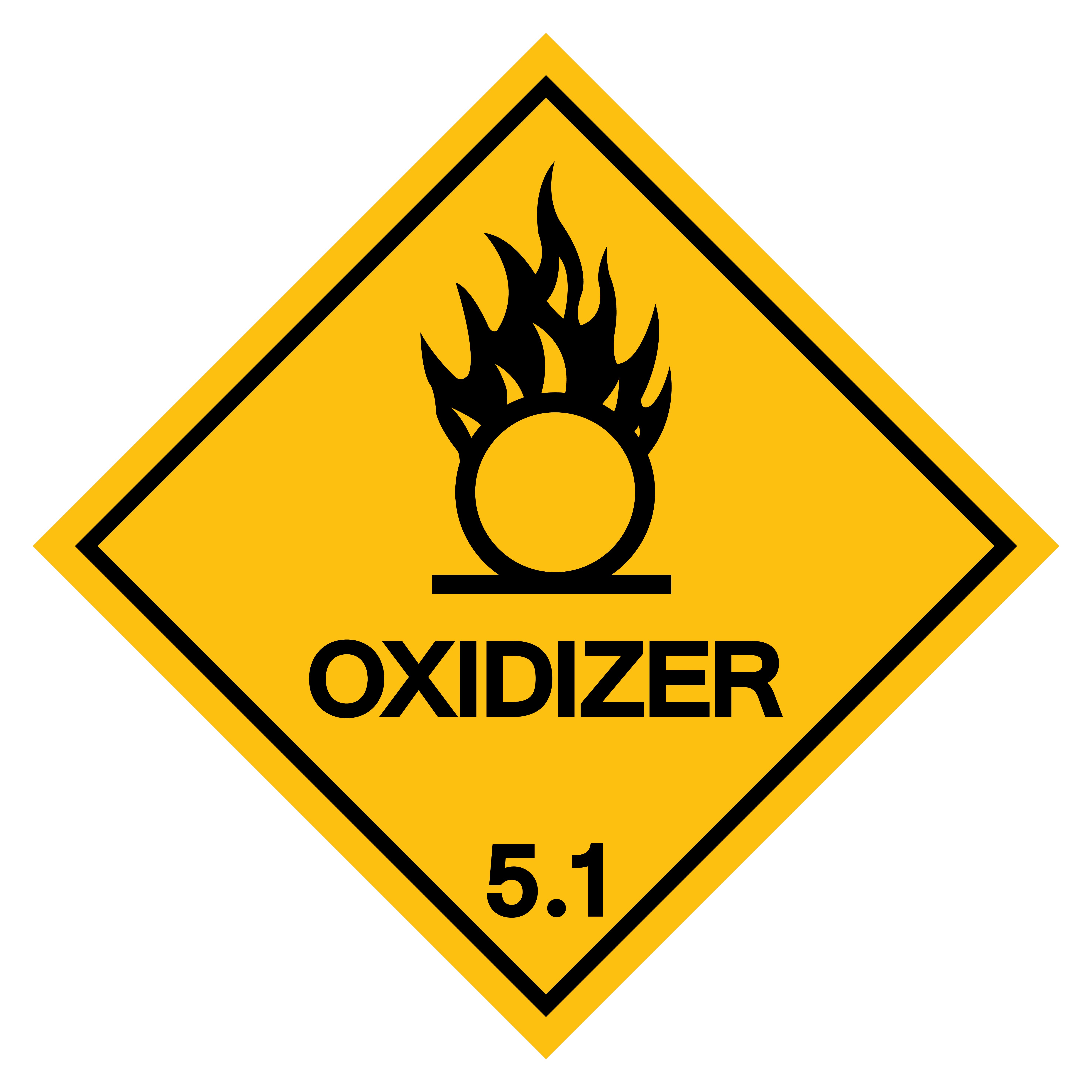 Oxidizer warning sign