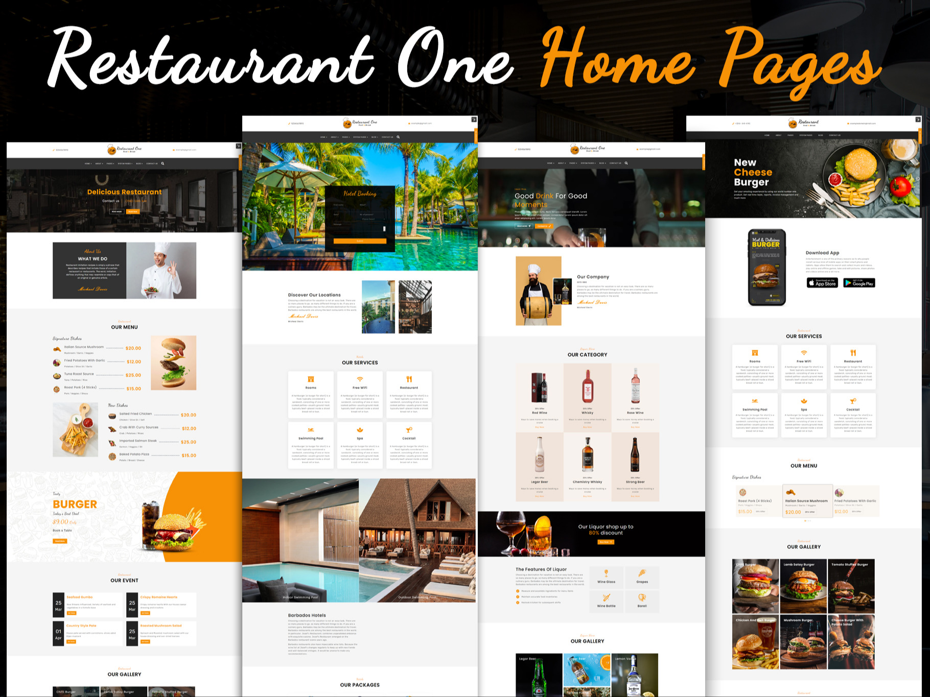 Restaurant - Multiple Creative Home Pages
