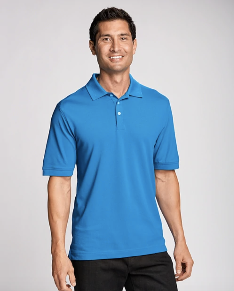 Man wearing Cutter and Buck Men's Advantage Polo