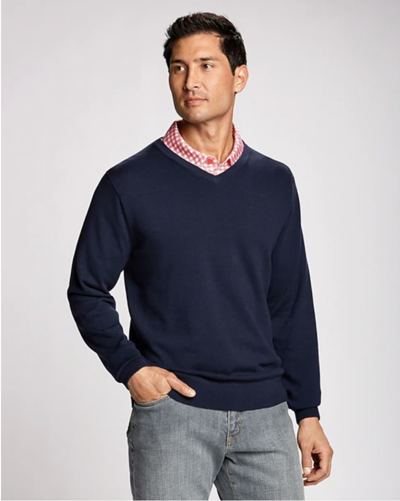 Cutter and Buck Big and Tall Lakemont V-Neck in Liberty Navy