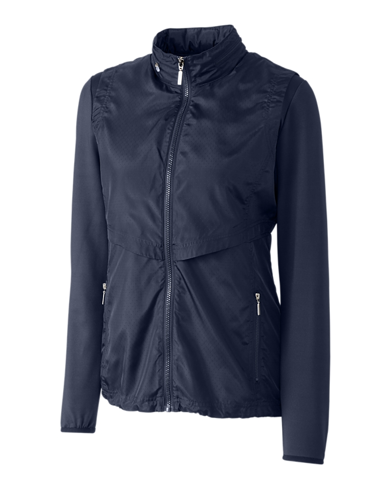 Cutter Buck Ladies Ava Hybrid Full Zip Jacket in Navy