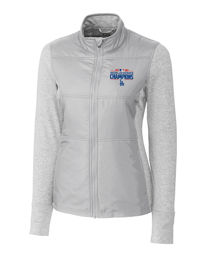 Cutter and Buck Ladies LA Dodgers 2020 World Series Champions Stealth Full-Zip Jacket