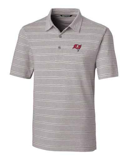 Cutter and Buck Mens Tampa Bay Buccaneers Forge Stripe Polo