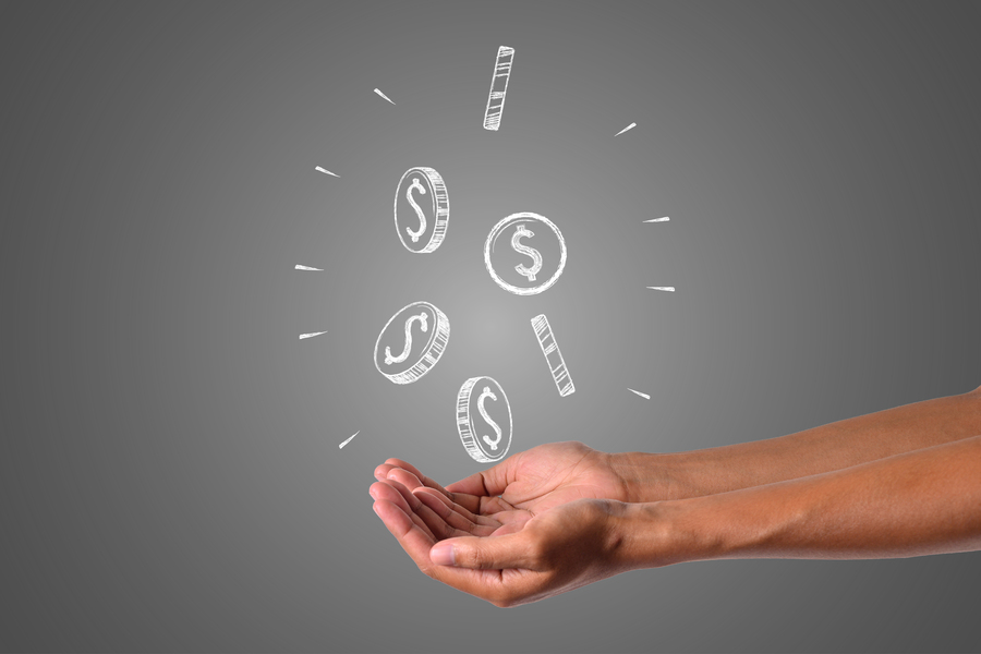 the-money-writes-with-white-chalk-is-on-hand-draw-concept