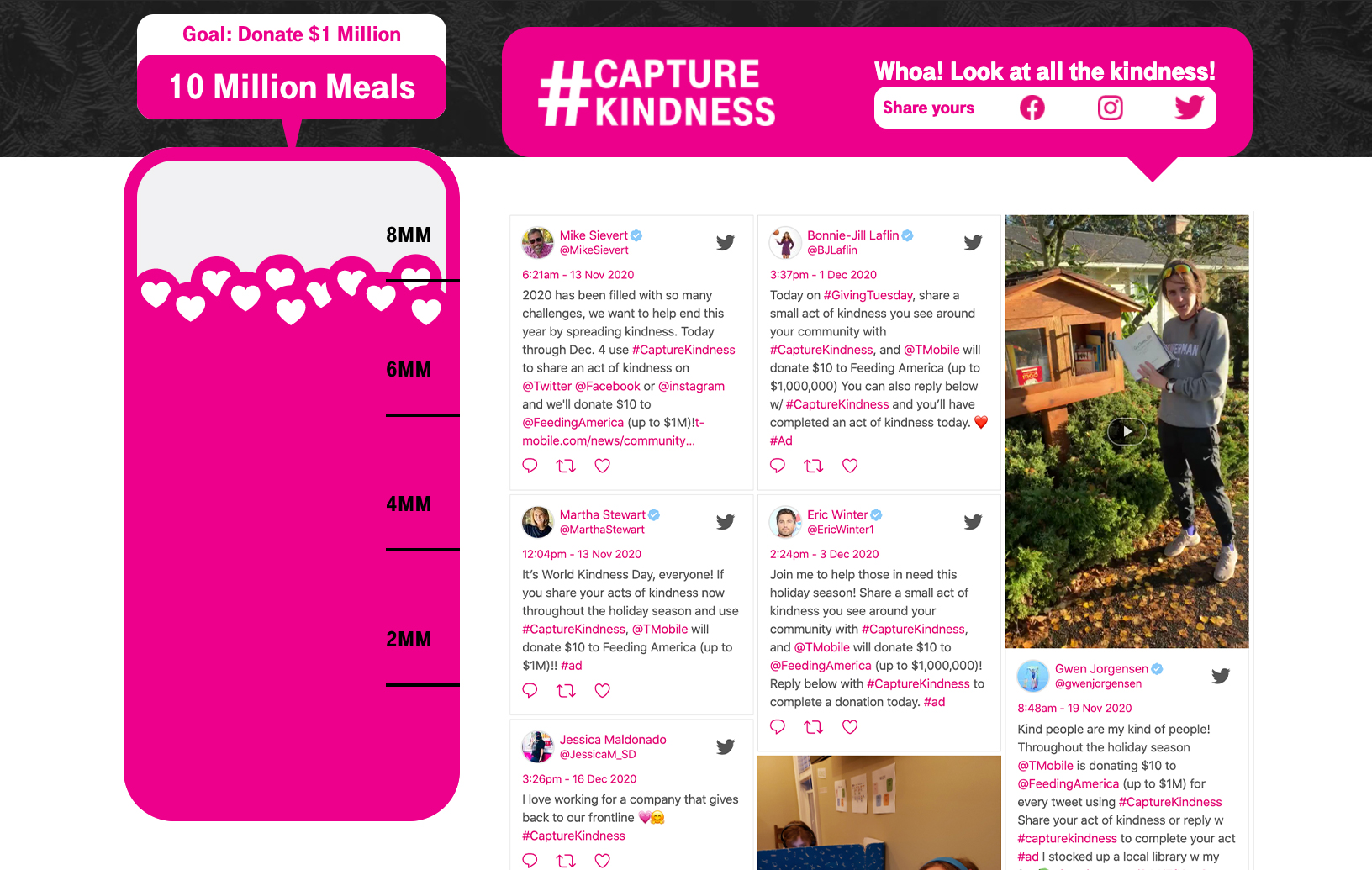 T-Mobile #CaptureKindness Website Display