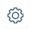 blue gear icon