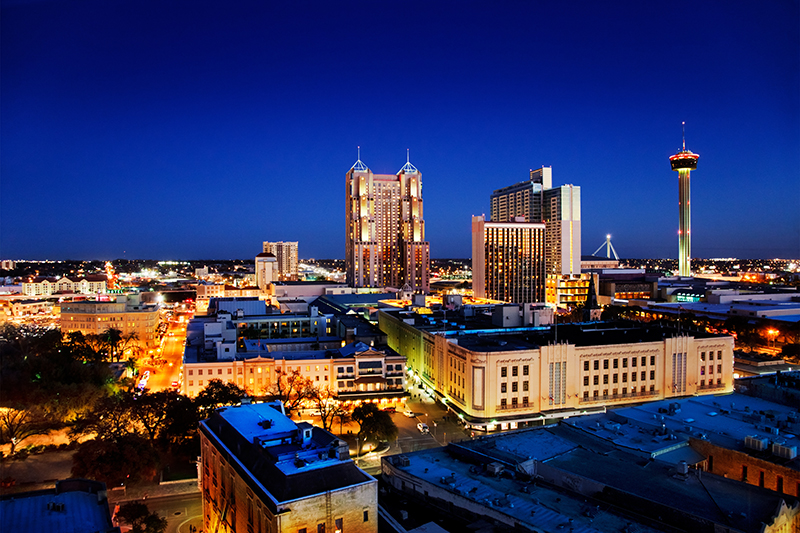 san antonio tx skyline at night