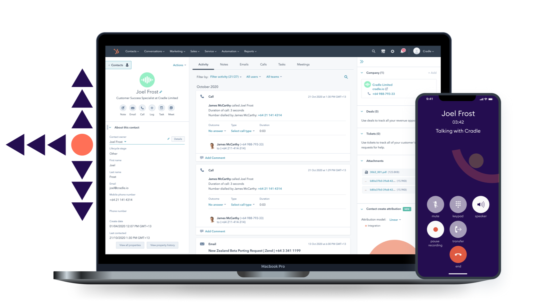 One-click access to every HubSpot contact record