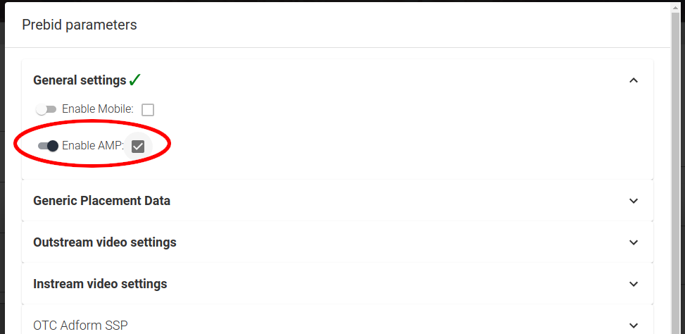 Enable AMP